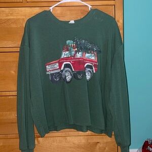 Ford Christmas Truck Cropped Crewneck Sweatshirt